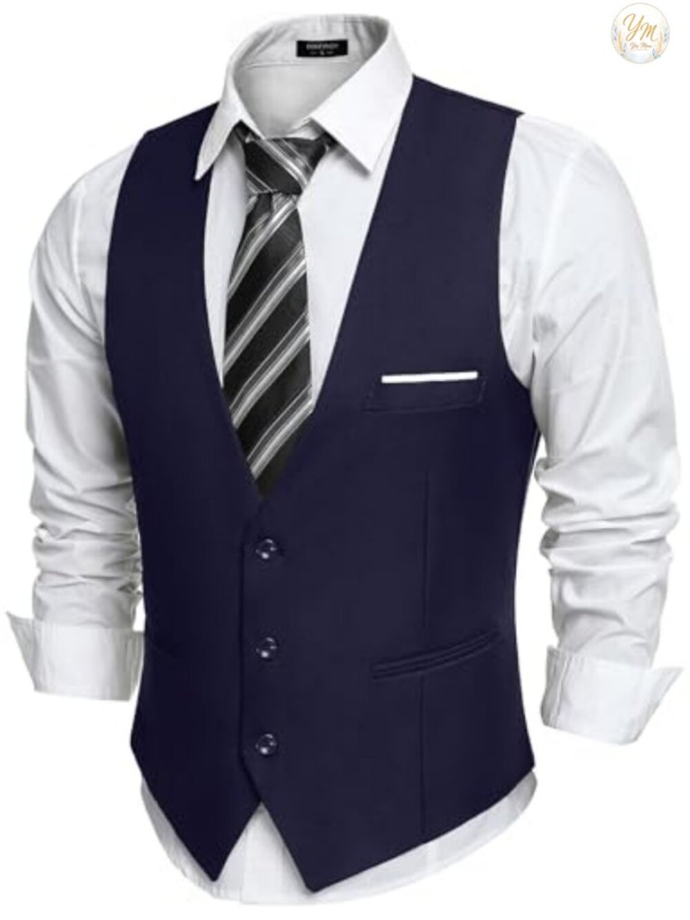 Men's Slim Fit Suit Vest Formal Dress Waistcoat Business Casual V-Neck